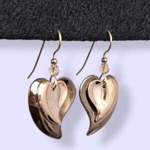 (2/$20) Silver Forest Handcrafted Dangling Heart Earrings